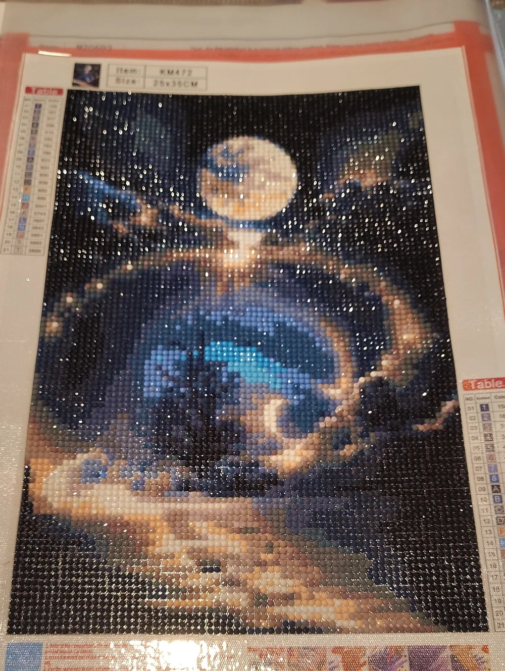Blue and Black Celestial Wall Art Print - Unbranded